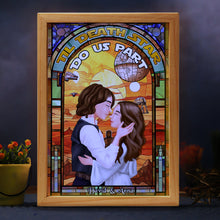 Load image into Gallery viewer, Personalized Kissing Couple Light Frame - Til Death Star Light Picture Frame PopCulturePrints