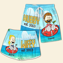 Load image into Gallery viewer, Personalized Couple Matching Shorts - Fun & Unique Design Beach Shorts PopCulturePrints