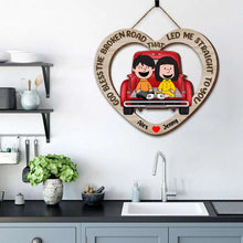 Load image into Gallery viewer, Personalized Couples Wooden Sign – Romantic Heart Design Wood Sign PopCulturePrints