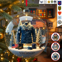 Load image into Gallery viewer, Honor Their Service: Personalized Veteran Christmas Ornament - A Meaningful Gift for Every Veteran Ornament PopCulturePrints