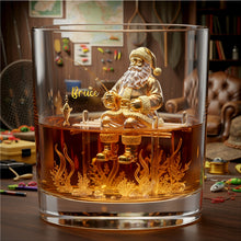 Load image into Gallery viewer, Celebrate Fishing Adventures with Santa - Personalized Drinking Glass Whiskey Glass PopCulturePrints