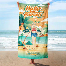 Load image into Gallery viewer, Salty But Sweet - Personalized Beach Towel for the Beach Lovers Beach Towel PopCulturePrints