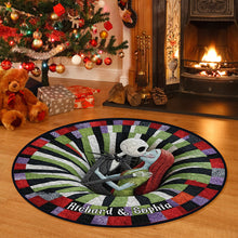 Load image into Gallery viewer, “Embrace the Spooky Side of Love” - Spooky Love Quilted Round Mat - Personalized Gift for Couples Doormat PopCulturePrints
