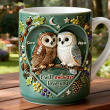 Load image into Gallery viewer, I Will Owlways Love You - Personalized Owl Couples Coffee Mug Coffee Mug PopCulturePrints