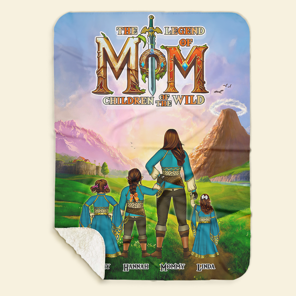 "The Legend of Mom: A Tale of Love and Adventure" - Personalized Blanket - Gift for Mom, Grandma, and More Blanket PopCulturePrints