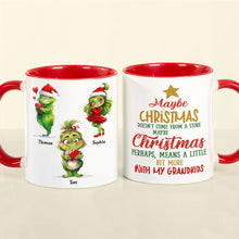 Load image into Gallery viewer, Personalized Christmas Grandkids Mug - Maybe Christmas Doesn't Come From A Store Coffee Mug PopCulturePrints