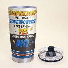 Load image into Gallery viewer, Superdad Personalized Tumbler - Hero Design for Father's Day Tumbler Cup PopCulturePrints