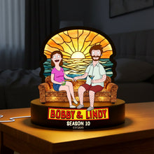 Load image into Gallery viewer, Love Illuminated: Beach Couple Light Box - Personalized Gift for Couples Light Box PopCulturePrints
