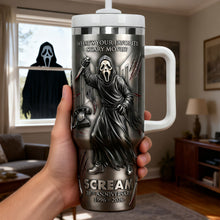 Load image into Gallery viewer, Scream 30th Anniversary Horror Tumbler - Personalized Gift for Horror Lovers Tumbler Cup PopCulturePrints