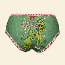 Load image into Gallery viewer, I Licked It So It's Mine - Spicy Green Couple Women's Briefs | Personalized Gift for Her Boxer Briefs PopCulturePrints