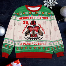 Load image into Gallery viewer, Customizable American Football Ugly Christmas Sweater AOP Products PopCulturePrints