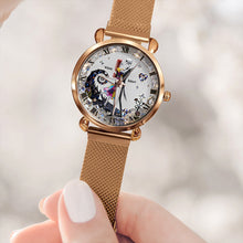 Load image into Gallery viewer, Love Never Dies - Romantic Couple Mesh Strap Quartz Watch - Personalized Gift for Couples Quartz Watch PopCulturePrints