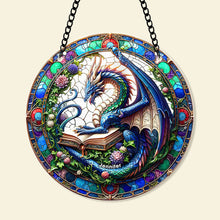 Load image into Gallery viewer, Personalized Christmas Dragon Suncatcher Ornament Suncatcher PopCulturePrints