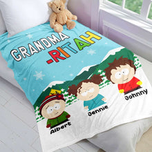 Load image into Gallery viewer, Customized Cartoon Character Blanket for Grandma - Personalized Gift Blanket PopCulturePrints