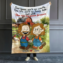 Load image into Gallery viewer, Unique Personalized Farmer Couple Blanket | You're My Queen Forever | Valentine's Day Gifts Blanket PopCulturePrints