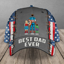 Load image into Gallery viewer, Personalized 'Best Dad Ever' Classic Cap - Custom Super Dad Design Caps PopCulturePrints