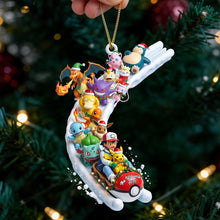 Load image into Gallery viewer, Bring Joy with Cute Monster on Snow Slide Ornament - Personalized Gifts Ornament PopCulturePrints