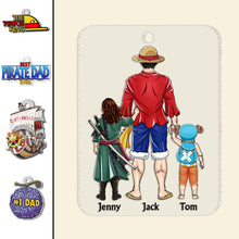 Load image into Gallery viewer, Personalized One Piece Dad Keychain - Father's Day Gift Keychains PopCulturePrints
