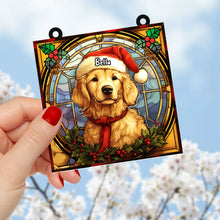 Load image into Gallery viewer, Custom Christmas Golden Retriever Suncatcher Ornament for Dog Lovers Suncatcher PopCulturePrints