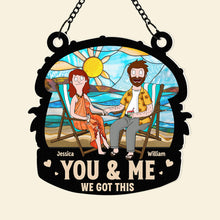 Load image into Gallery viewer, Personalized Summer Beach Couple Suncatcher | Unique Valentine’s Day Gifts Ornament PopCulturePrints