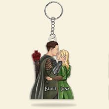 Load image into Gallery viewer, Personalized Hugging Couple Keychain - Customizable Couple Gift Keychains PopCulturePrints