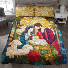 Load image into Gallery viewer, Nativity Scene Christmas Quilt Bed Set Blanket PopCulturePrints