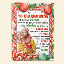 Load image into Gallery viewer, Personalized Christmas Hug Blanket for Grandma Blanket PopCulturePrints