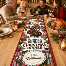 Load image into Gallery viewer, “Winner Winner Christmas Dinner” - Personalized Quilted Table Runner - Unique Gift for Family, Friends, and Hosts