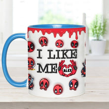 Load image into Gallery viewer, Personalized Deadpool 'I Like Me' Accent Mug Accent Mug PopCulturePrints