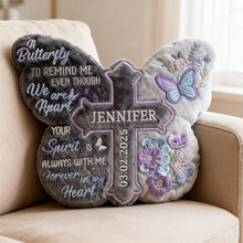 Load image into Gallery viewer, A Butterfly to Remind Me - Heaven Butterfly Shaped Pillow, Personalized Keepsake for Remembering Loved Ones Pillow PopCulturePrints