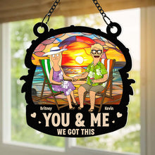 Load image into Gallery viewer, Personalized Summer Beach Couple Suncatcher | Unique Valentine’s Day Gifts Ornament PopCulturePrints