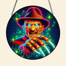 Load image into Gallery viewer, Personalized Halloween Horror Movie Stained Glass Ornament - Custom Name Gift Ornament PopCulturePrints