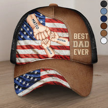 Load image into Gallery viewer, "Best Dad and Grandpa Ever!" - Personalized Stars and Stripes Mesh-back Casual Cap - Custom Gift for Dads, Grandpas, and Special Men Mesh-back Casual Cap PopCulturePrints