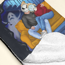 Load image into Gallery viewer, Personalized Horror Movie Night Blanket for Couples Blanket PopCulturePrints