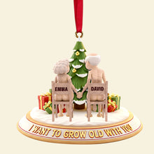 Load image into Gallery viewer, I Want to Grow Old with You - Personalized Wood Ornament for Couples Ornament PopCulturePrints