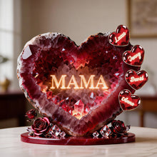 Load image into Gallery viewer, “A Heart Full of Love” - Mommy Heart Acrylic Plaque - Personalized Gifts for Mom, Grandma and More Shaped Plaques PopCulturePrints