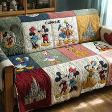 Load image into Gallery viewer, “Bring Joy to Your Living Room” - Cute Friends Collage Quilted Sofa Cover - Custom Personalized Gift for Friends and Family Sofa Cover PopCulturePrints