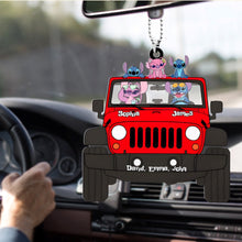 Load image into Gallery viewer, Personalized Family Car Ornament - Lilo & Stitch Theme Ornaments PopCulturePrints