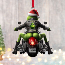 Load image into Gallery viewer, Personalized Green Monster Motorcycle Christmas Ornament Ornament PopCulturePrints