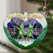 Load image into Gallery viewer, You Stole My Heart - Personalized Couple Disco Christmas Ornament Ornament PopCulturePrints