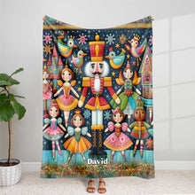 Load image into Gallery viewer, Personalized Nutcracker Christmas Blanket Blanket PopCulturePrints