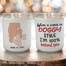 Load image into Gallery viewer, Personalized Doggy Style Scented Candle for Couples Scented Candle PopCulturePrints