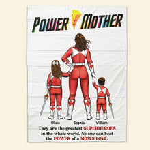 Load image into Gallery viewer, Custom Supermom & Kids Blanket - Power Mother Blanket PopCulturePrints
