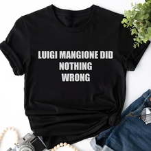 Load image into Gallery viewer, Luigi Mangione Supporter Tee - Bold Statement Shirt Shirts PopCulturePrints