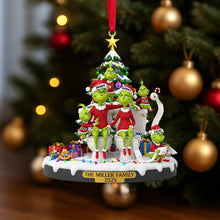 Load image into Gallery viewer, “A Grinchy Family Christmas!” – Personalized Christmas Ornament for Family Ornament PopCulturePrints