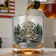 Load image into Gallery viewer, Honor & Celebrate Your Service: Military Forces 11oz Round Glass - Personalized Gift for Military Personnel Glass PopCulturePrints