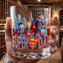 Load image into Gallery viewer, "Super Dad, The Ultimate Hero!" - Personalized Drinking Glass for Dads and Grandpas Glass PopCulturePrints