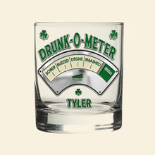 Load image into Gallery viewer, Celebrate St. Patrick's Day with Style - Personalized 11oz Drunk-O-Meter Glass for Friends & Family Glass PopCulturePrints