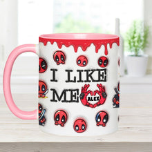 Load image into Gallery viewer, Personalized Deadpool 'I Like Me' Accent Mug Accent Mug PopCulturePrints