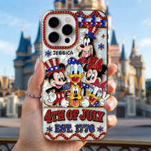 Load image into Gallery viewer, "Celebrate Freedom with Disney Magic!" - Patriotic Cartoon Crew Phone Case - Personalized Gift for Family and Friends Phone Case PopCulturePrints